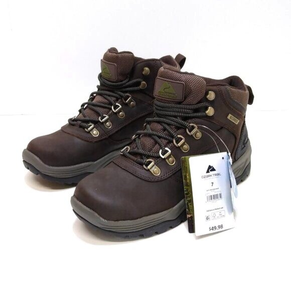 Ozark Trail Free Edge Hiker Boots Leather Waterproof Ergonomic Footbed Men 7 NIB main image 5